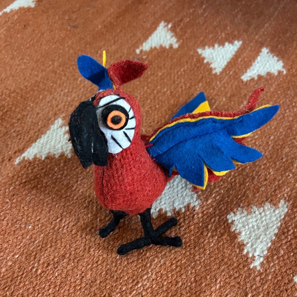 Colorful Handmade Felt Parrot Bird from Mexico
